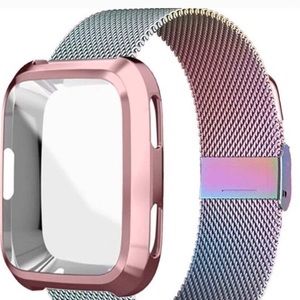 Fitbit Versa mesh band with screen cover